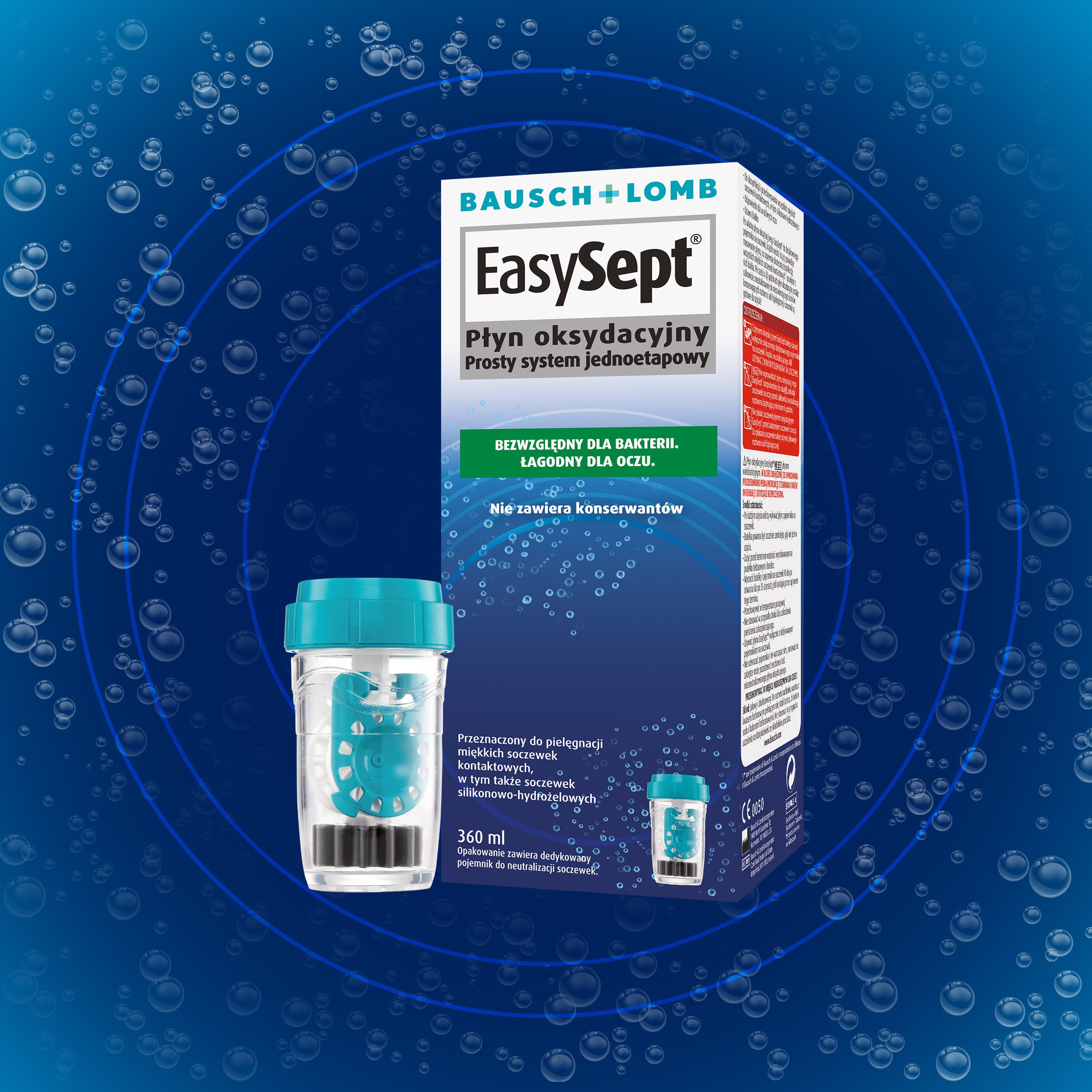 Oksydacyjny płyn do soczewek kontaktowych Bausch + Lomb EasySept 360 ml