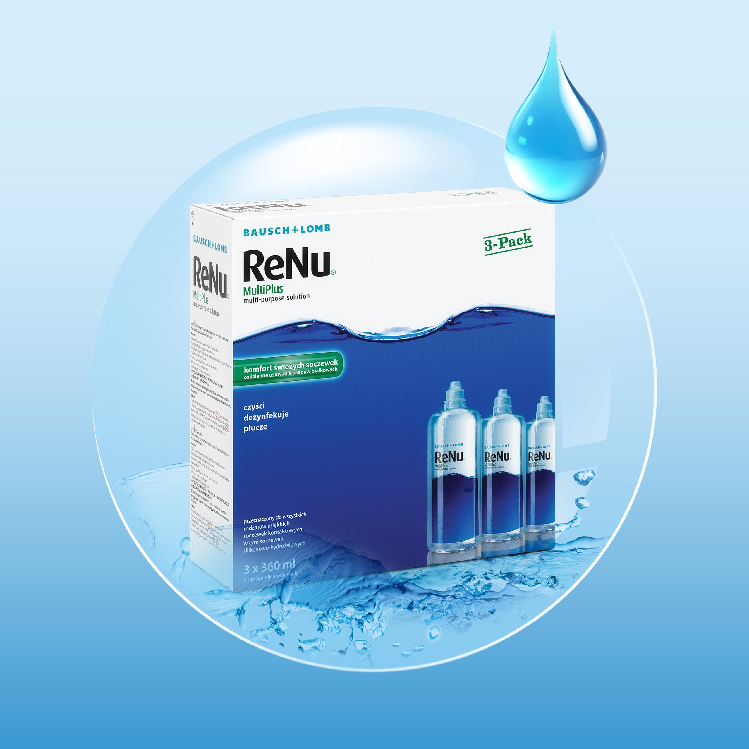 Płyn do pielęgnacji soczewek kontaktowych Bausch + Lomb ReNu® MultiPlus 3x360 ml