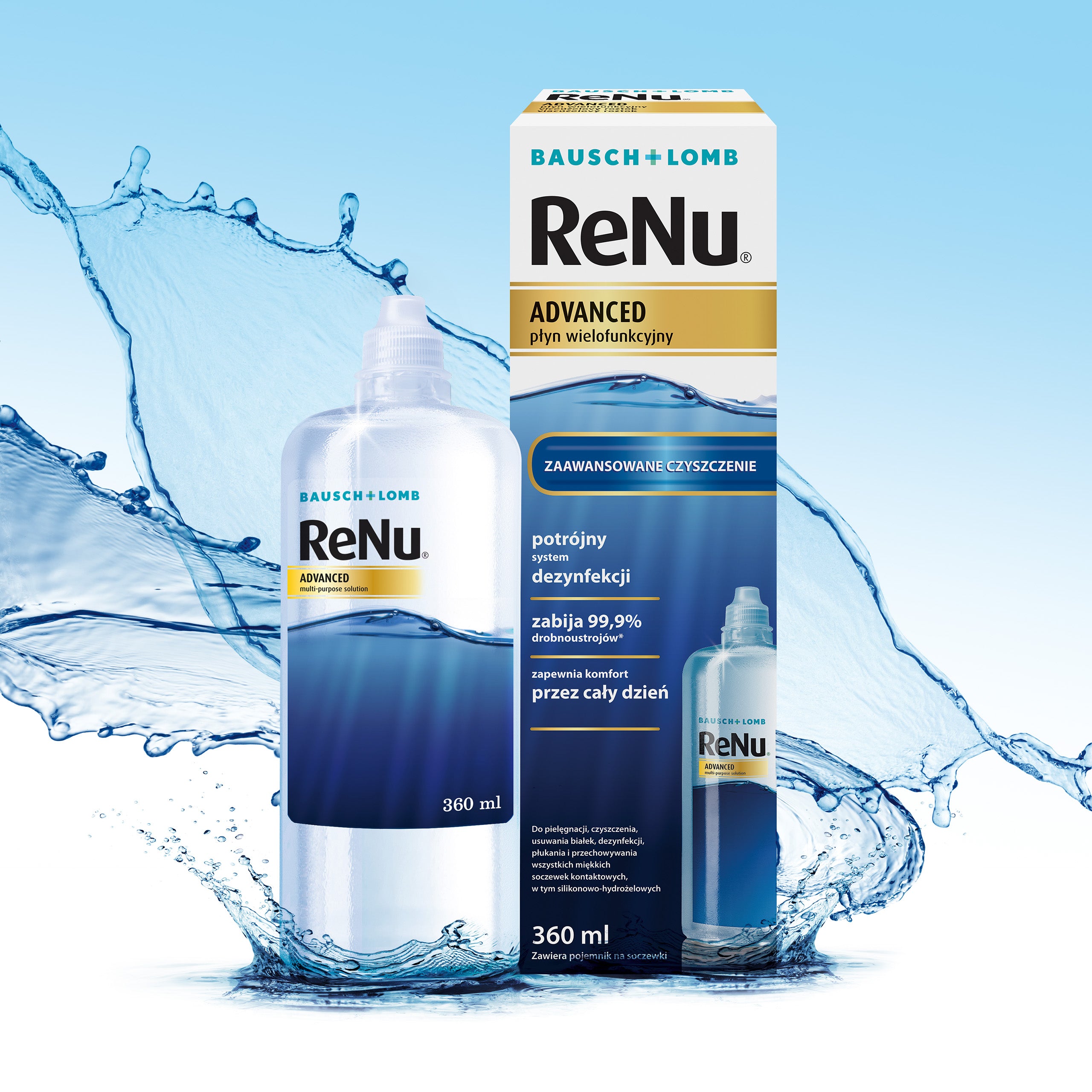 Płyn do pielęgnacji soczewek kontaktowych Bausch + Lomb ReNu® Advanced 360 ml